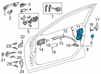 OEM Toyota Highlander Lock Assembly Diagram - 69030-02380