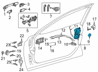 OEM 2019 Lexus RX450h Front Door Lock Assembly W/Motor, Right Diagram - 69030-02380