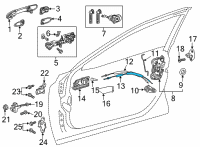 OEM 2022 Toyota Highlander Lock Cable Diagram - 69710-0E090