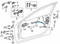 OEM 2020 Toyota Highlander Lock Cable Diagram - 69710-0E090