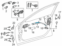 OEM 2022 Toyota Highlander Lock Cable Diagram - 69750-0E090