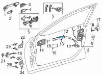 OEM 2020 Toyota Highlander Lock Cable Diagram - 69750-0E090