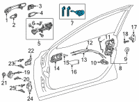 OEM 2022 Toyota Highlander Cylinder & Keys Diagram - 69052-0E140