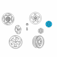 OEM 2001 Dodge Durango Wheel Center Cap Diagram - 5GH55PAKAA