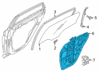 OEM 2020 Hyundai Sonata Rear Left-Hand Door Module Panel Assembly Diagram - 83471-L0000