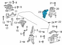 OEM Toyota Avalon Rear Mount Bracket Diagram - 12303-F0180