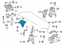 OEM 2020 Toyota Highlander Side Mount Bracket Diagram - 12315-25031