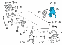 OEM 2022 Lexus ES250 INSULATOR, Engine Mounting Diagram - 12371-F0020