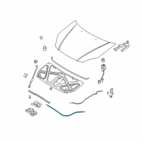 OEM 2009 Kia Rio Cable Assembly-Hood Latch Diagram - 811901G100