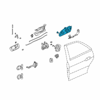 OEM 2001 Acura TL Handle Assembly, Left Rear Door (Outer) (Dark Emerald Pearl) Diagram - 72680-S0K-A01ZB