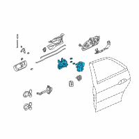 OEM 2003 Acura TL Lock Assembly, Right Rear Power Door Diagram - 72610-S0K-A02