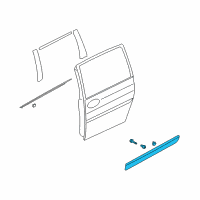 OEM 2008 Hyundai Entourage Moulding Assembly-Rear Door Waist Line, LH Diagram - 87721-4J000-7V