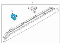 OEM 2018 Toyota Yaris iA High Mount Lamp Clip Diagram - 90118-WB076