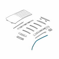 OEM 2000 Chevrolet Venture Weatherstrip, Front Side Door Roof Drip Diagram - 19153442