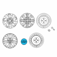 OEM Hyundai Wheel Center Hub Cap Silver Diagram - 52960-H5200
