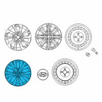 OEM 2019 Hyundai Accent Wheel Hub Cap Assembly Diagram - 52960-J0100