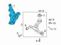 OEM 2021 Hyundai Kona Electric Knuckle-Front Axle, RH Diagram - 51711-K4000