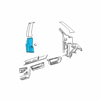 OEM Ford E-350 Club Wagon Lower Pillar Trim Diagram - F7UZ-1524347-AAG