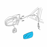 OEM 2005 Pontiac Grand Prix Mirror, Outside Rear View (Reflector Glass & Backing Plate) Diagram - 88987556