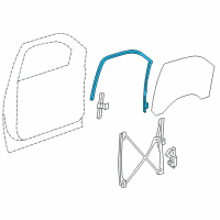 OEM 2007 GMC Sierra 2500 HD Run Weatherstrip Diagram - 22803682