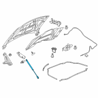 OEM 2014 Jeep Grand Cherokee Hood Prop Gas Diagram - 55113748AA