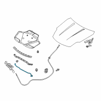 OEM 2003 Infiniti G35 Rod-Hood Support Diagram - 65771-AL520