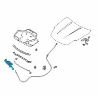 OEM 2006 Infiniti G35 Hood Lock Male Assembly Diagram - 65601-AM800