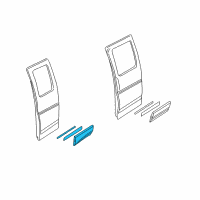 OEM 2001 Chevrolet Express 1500 Molding Asm, Intermediate Side Door *Pewter Diagram - 15072440