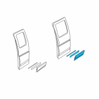 OEM 2001 Chevrolet Express 1500 Molding Asm, Intermediate Side Door *Pewter Diagram - 15072435