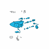 OEM 2005 Lexus RX330 Passenger Side Headlight Assembly Diagram - 81110-0E020