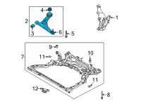 OEM Hyundai Elantra ARM COMPLETE-FR LWR, LH Diagram - 54500-AAAA0