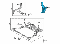 OEM 2021 Hyundai Elantra Knuckle-Front Axle, LH Diagram - 51715-AA000