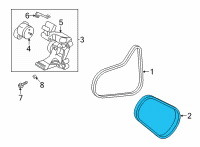 OEM Hyundai Santa Fe Belt-Water Pump Diagram - 25212-2S050