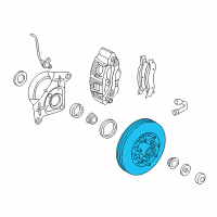 OEM 2000 Lincoln Navigator Hub & Rotor Diagram - YL1Z-1102-AA