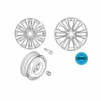 OEM 2021 Nissan Armada Wheel Center Cap Diagram - 40342-1LA2A