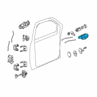 OEM 2005 GMC Envoy XUV Handle Asm-Rear Side Door Inside *Ebony Diagram - 25965491