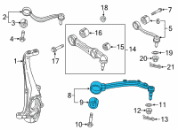 OEM Hyundai Genesis Tension Arm Assembly-Front, LH Diagram - 54505-B1500