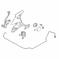 Genuine Ford Fuel Door Hinge diagram