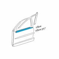 OEM 2007 Pontiac Vibe Sealing Strip, Front Side Door Window Outer Diagram - 88969803