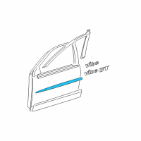 OEM 2004 Pontiac Vibe Molding, Front Side Door Center *Gray Diagram - 88974155