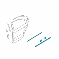 OEM Hyundai Sonata Moulding Assembly-Waist Line Rear Door, RH Diagram - 87722-3K010