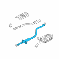 OEM 2001 Hyundai Elantra Center Exhaust Pipe Diagram - 28650-2D250