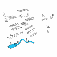 OEM 2007 GMC Savana 2500 Muffler W/Tailpipe Diagram - 15795473