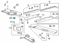 OEM 2021 Ford Bronco Visor Bracket Diagram - KB3Z-2104132-AB