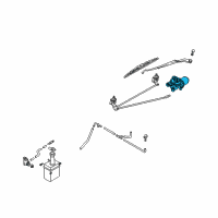 OEM Kia Spectra Front Wiper Motor Assembly Diagram - 0K2AA67350B