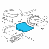 OEM 1998 Chevrolet Camaro Weatherstrip Asm-Rear Compartment Lift Window Diagram - 10429545