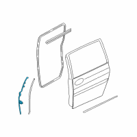 OEM Kia Sedona WEATHERSTRIP Assembly-Rear Door A Diagram - 831754D100