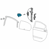 OEM 2016 Dodge Dart Rear Door Window Regulator Motor Diagram - 68170370AA