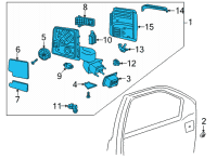 OEM 2022 Chevrolet Silverado 3500 HD Mirror Assembly Diagram - 84944517