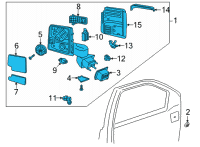 OEM 2022 GMC Sierra 3500 HD Mirror Assembly Diagram - 84944528